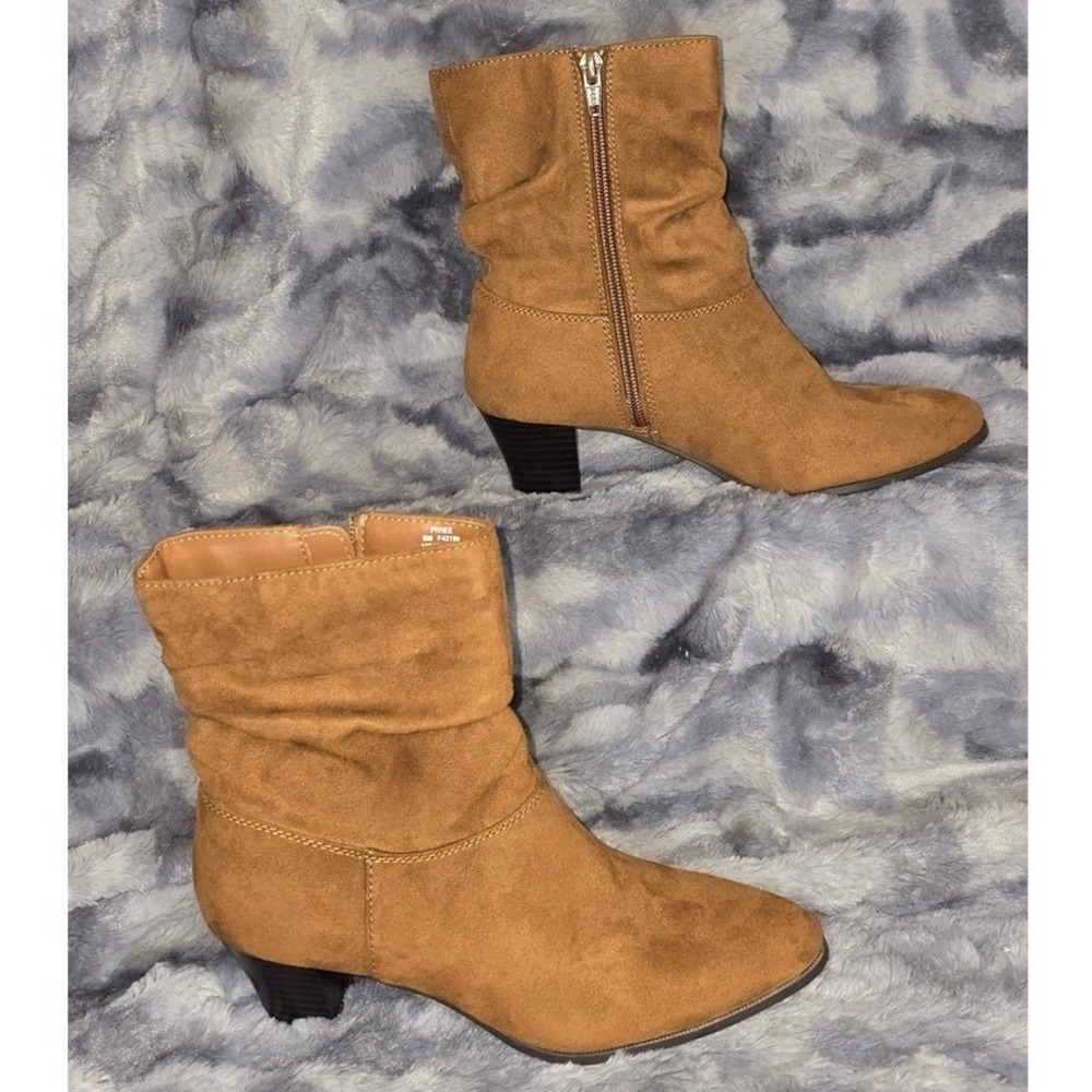 NWB Style & Co Piviee Ankle Boot Cognac Brown Slouchy Pointed‎ Toe Womens 6 M